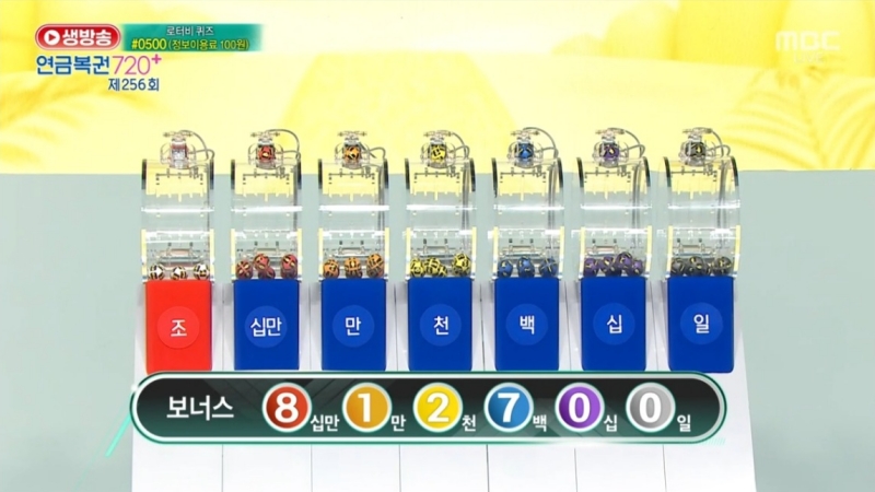 256회 연금복권 추첨 보너스