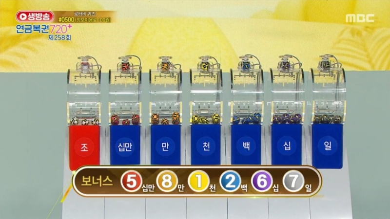 258회 연금복권 추첨 보너스