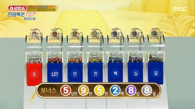 260회 연금복권 추첨방송 보너스