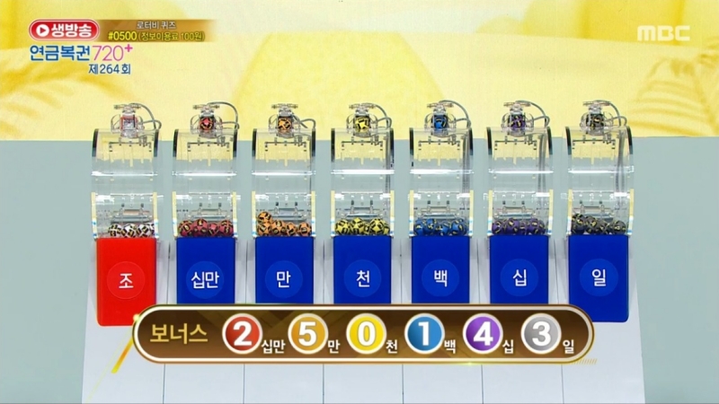 264회 연금복권 추첨방송 보너스