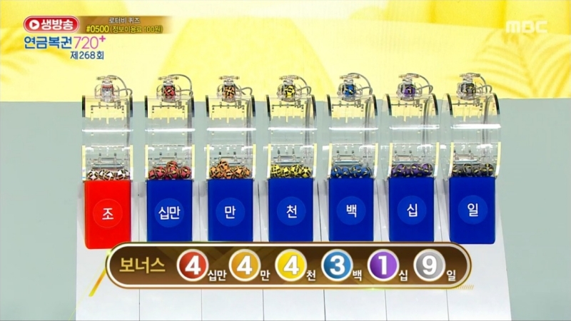 268회 연금복권 추첨방송 보너스