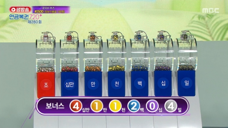 280회 연금복권 추첨-보너스번호