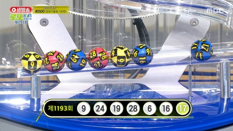 1193회 로또복권 당첨 추첨-b