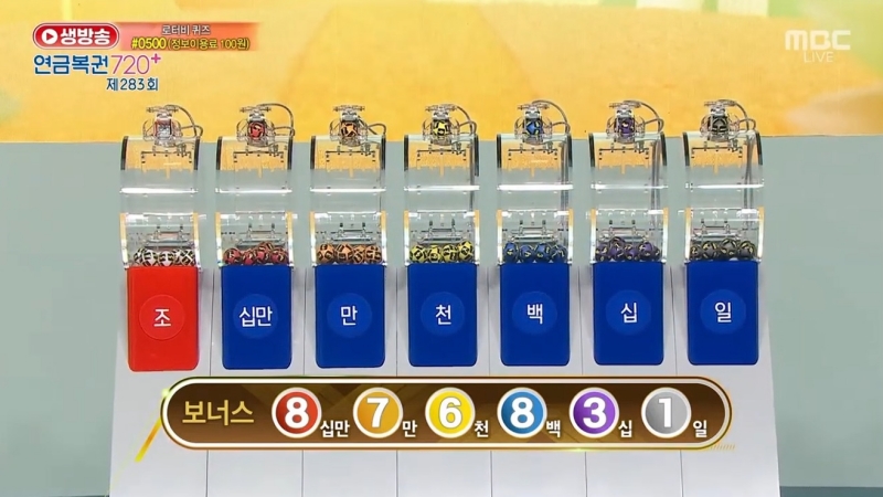 283회 연금복권 추첨-보너스번호