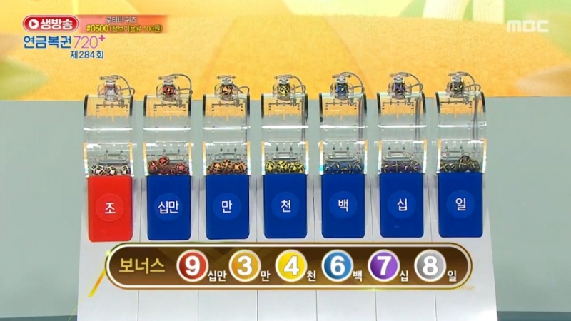 284회 연금복권 추첨-보너스번호