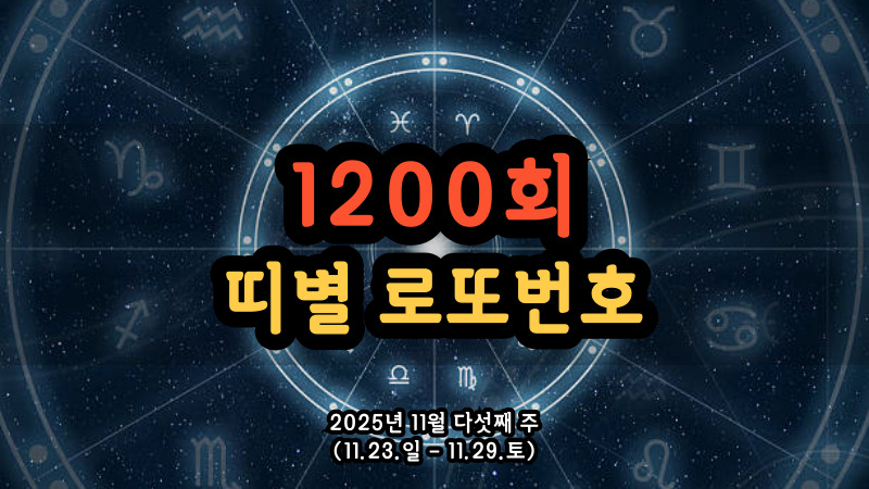 1200회 띠별 로또번호