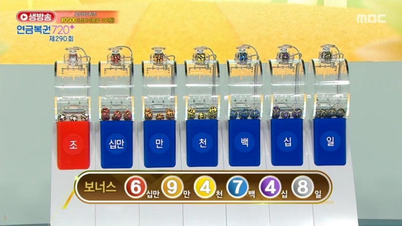 290회 연금복권 추첨-보너스번호