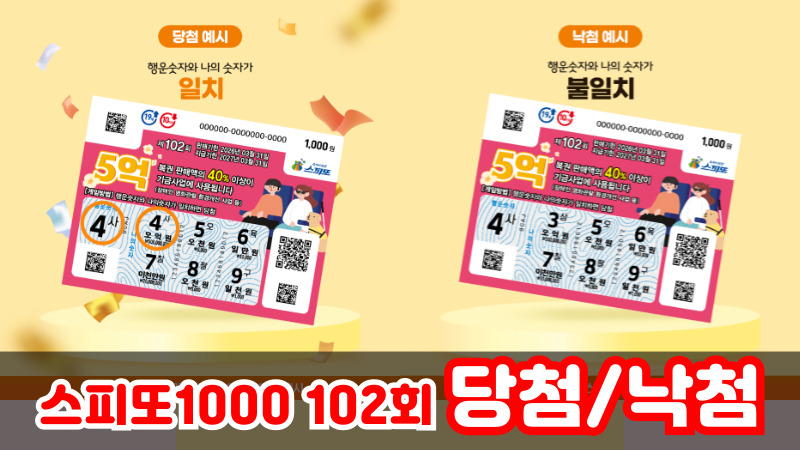 스피또1000 102회 당첨-낙첨