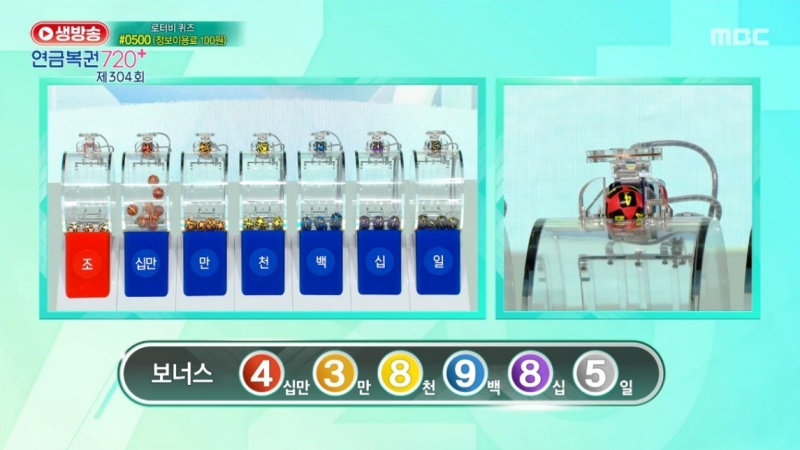 304회 연금복권 추첨-보너스번호