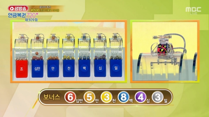 309회 연금복권 추첨-보너스번호