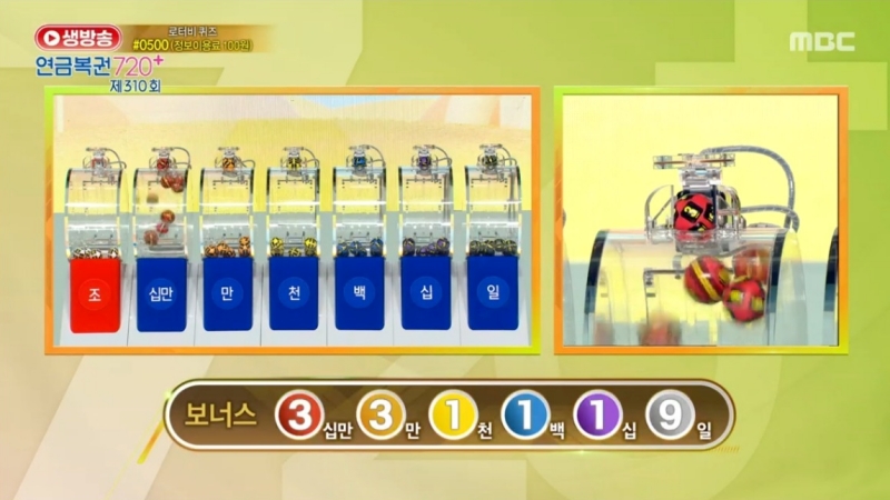 310회 연금복권 추첨-보너스번호